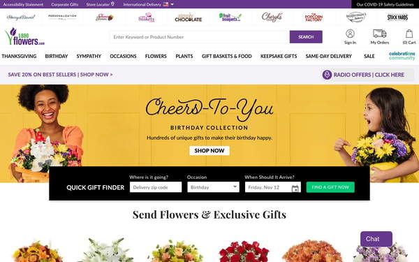1-800-Flowers.com screenshot
