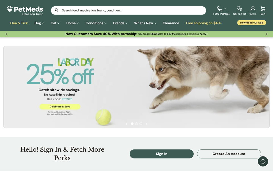 1-800-PetMeds website