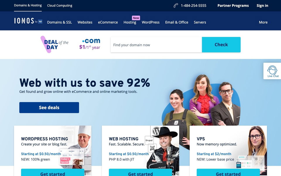 1&1 IONOS Cloud website