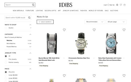1stdibs website screenshot