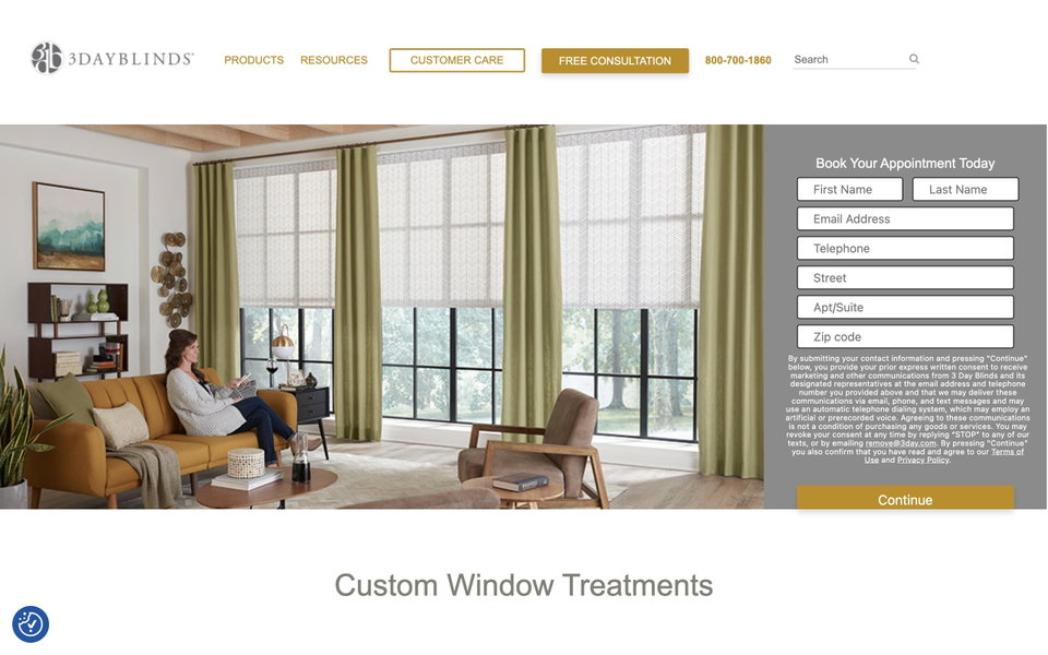 3 Day Blinds website