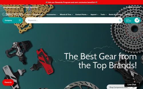 365 Cycles website screenshot