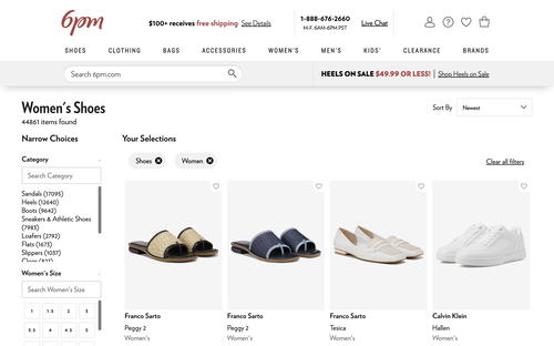 6pm.com website screenshot