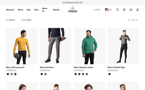 7mesh Industries website screenshot