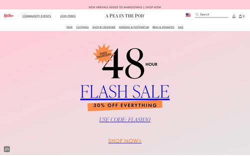 A Pea In the Pod website screenshot