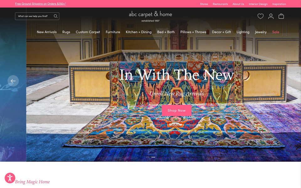 abc carpet & home website