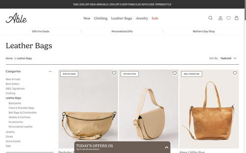 ABLE website screenshot