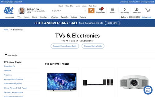 Abt Electronics website screenshot