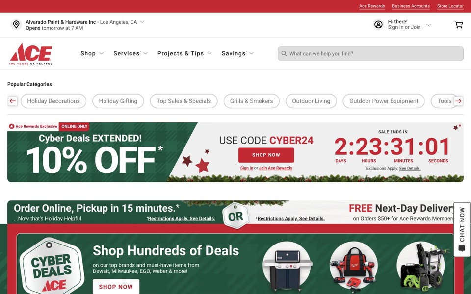 Ace Hardware website