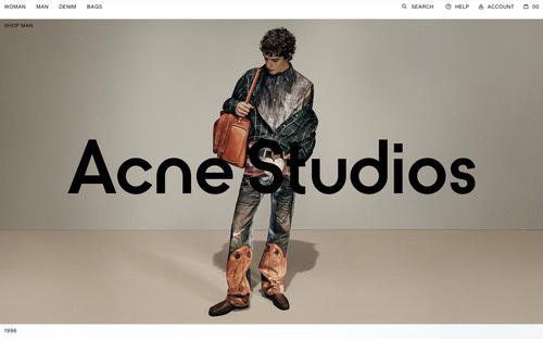 Acne Studios website screenshot