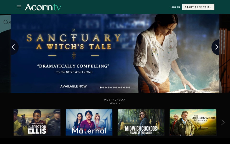 Acorn TV website