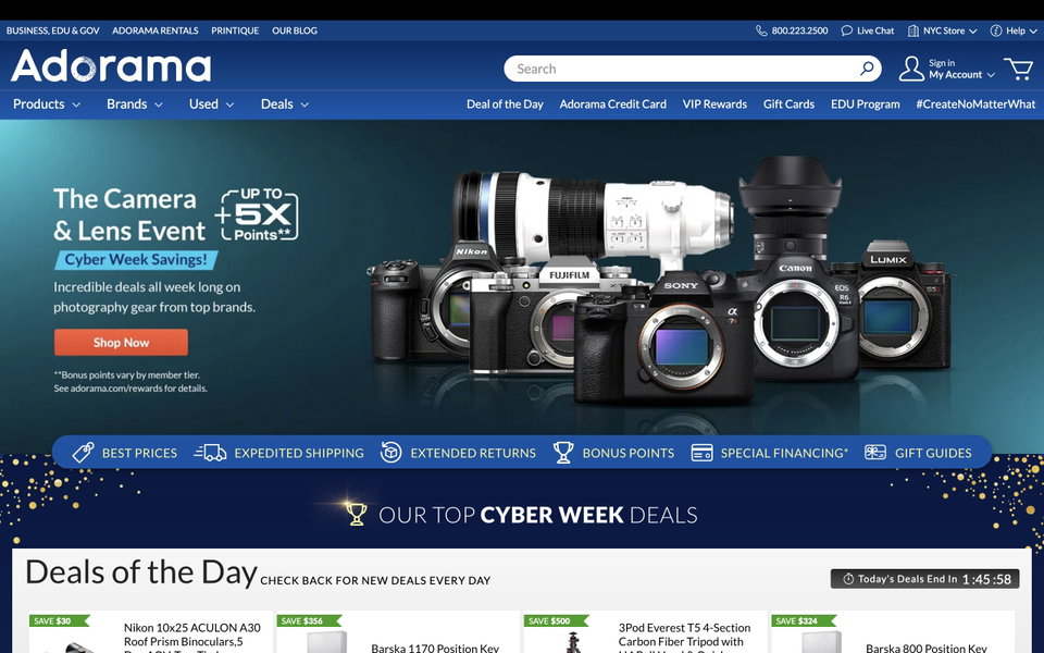 Adorama website