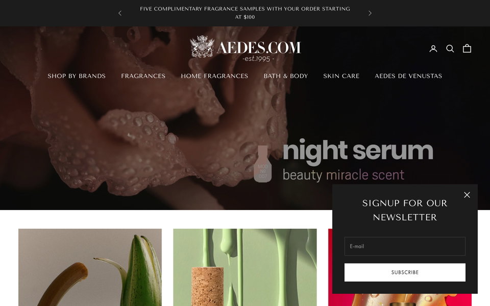 Aedes Perfumery website