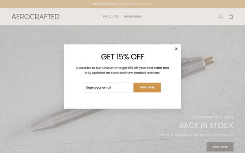 Aerocrafted website screenshot