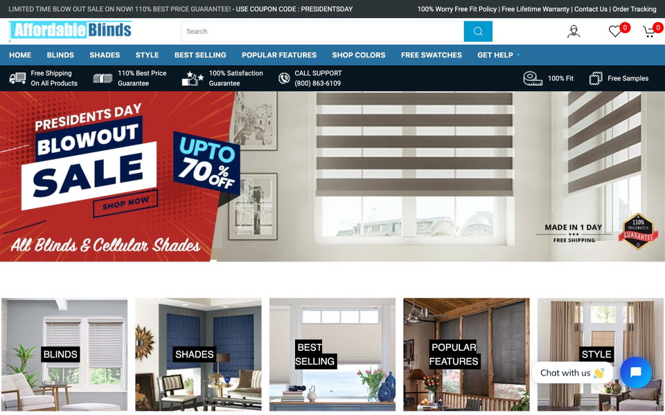 Affordable Blinds website