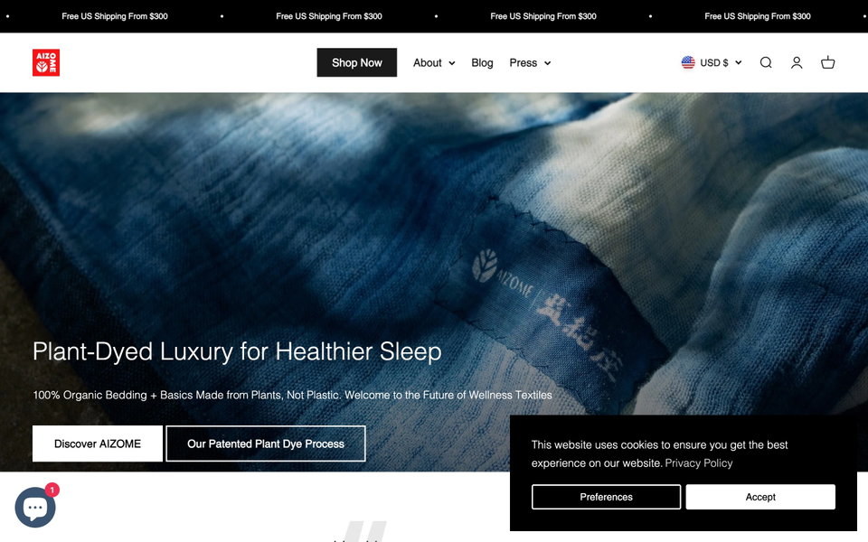 Aizome Textiles website