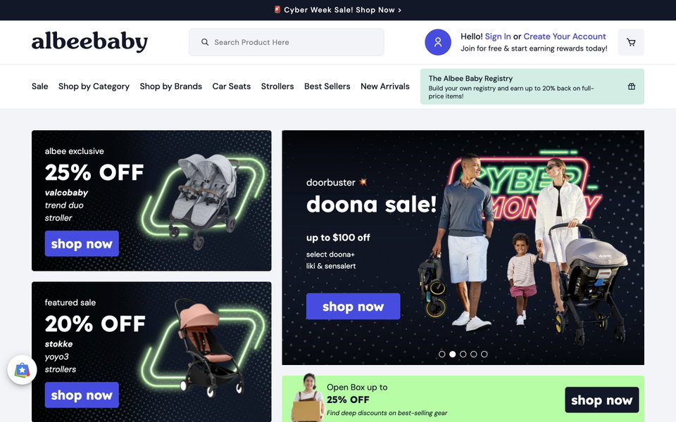 Albee Baby website