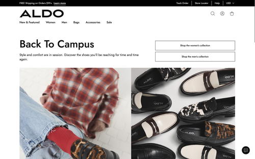 ALDO Shoes website