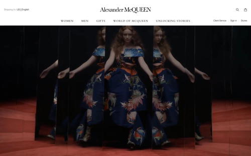 Alexander McQueen website screenshot