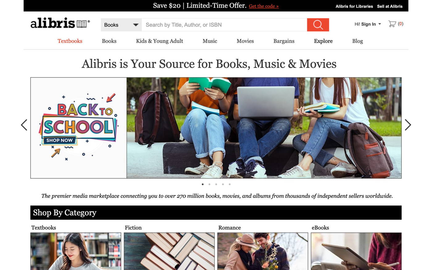 Alibris screenshot