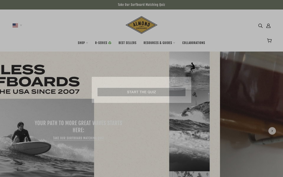 Almond Surfboards website