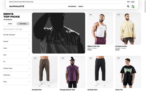 Alphalete website screenshot