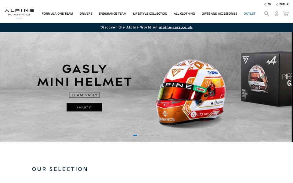 Alpine F1 Store website