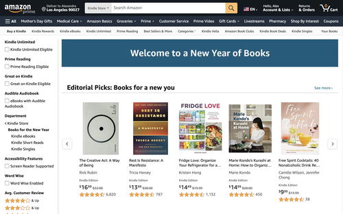 Amazon website screenshot