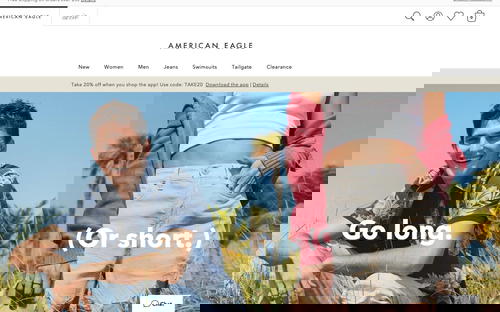 American Eagle Outfitters website screenshot