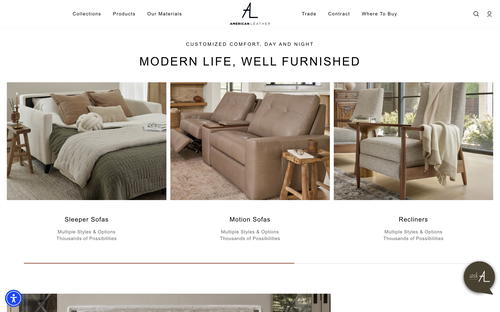 American Leather website screenshot