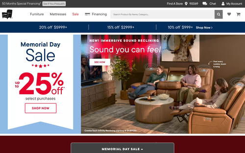 American Signature Furniture website screenshot