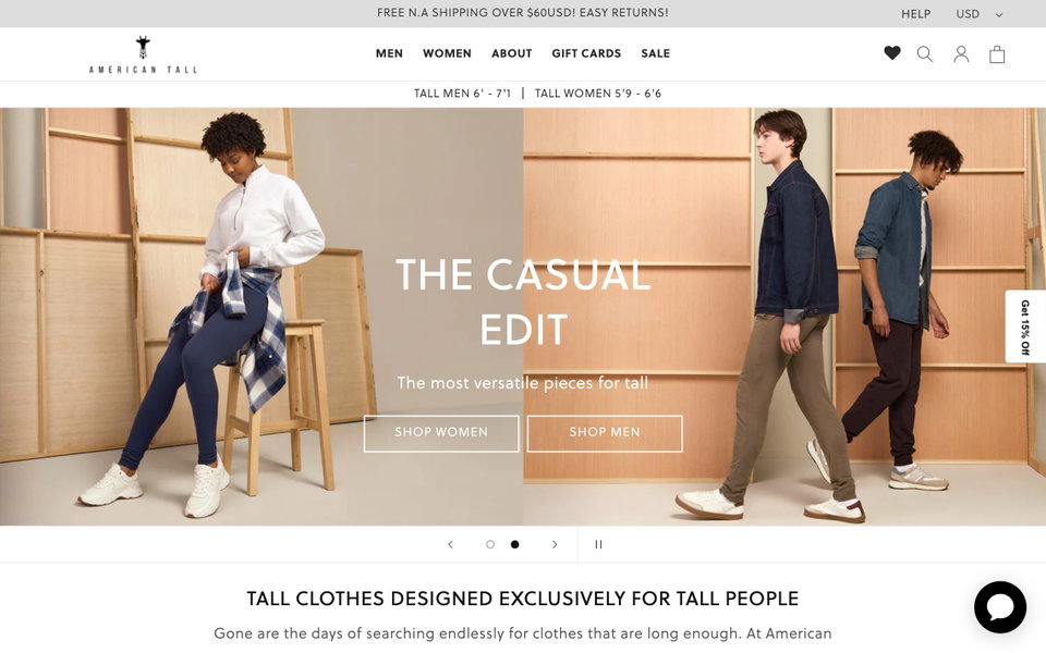 American Tall website