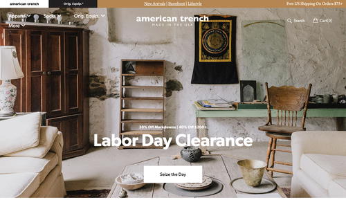 American Trench website screenshot