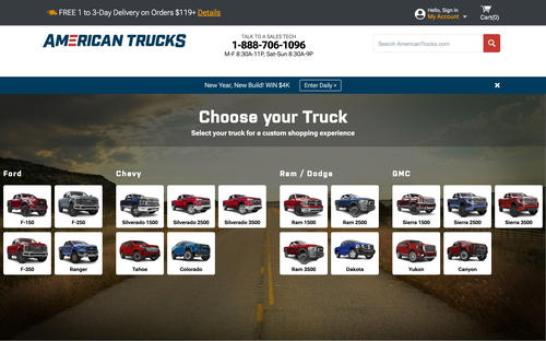 AmericanTrucks website screenshot
