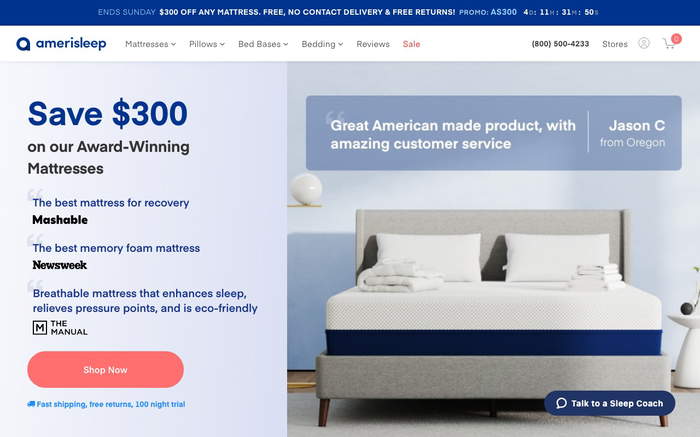Amerisleep screenshot