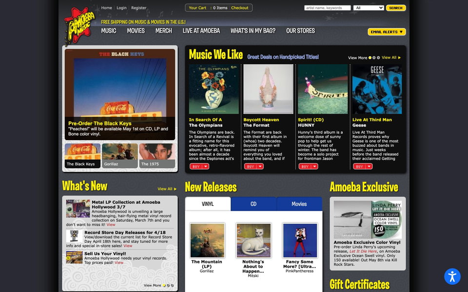 Amoeba Music website