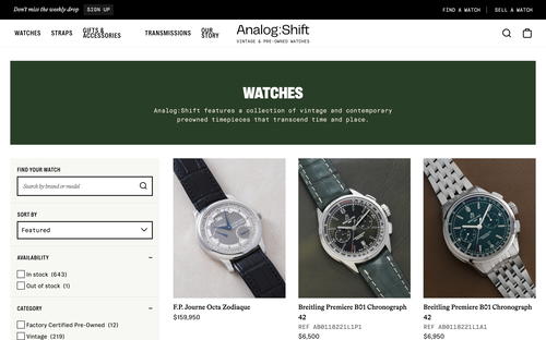 Analog Shift website screenshot