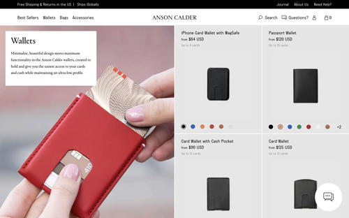 Anson Calder website screenshot