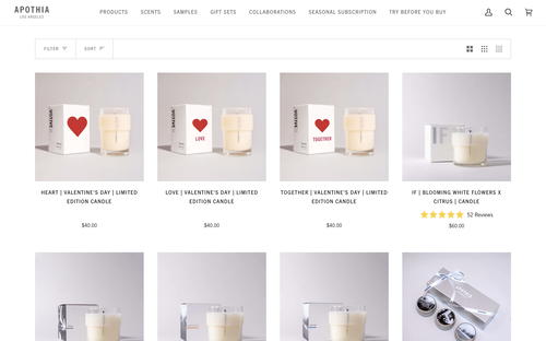 Apothia Los Angeles website screenshot