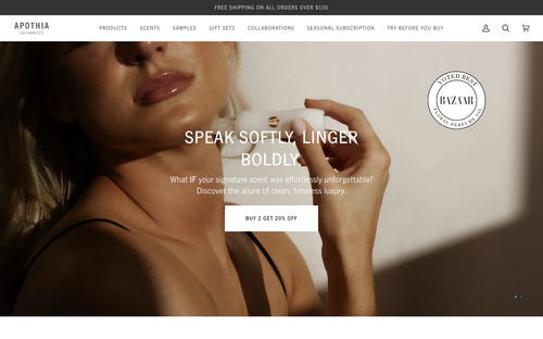 Apothia Los Angeles website screenshot