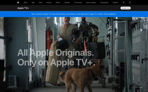 Apple TV+ website screenshot