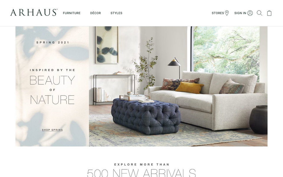 Arhaus website