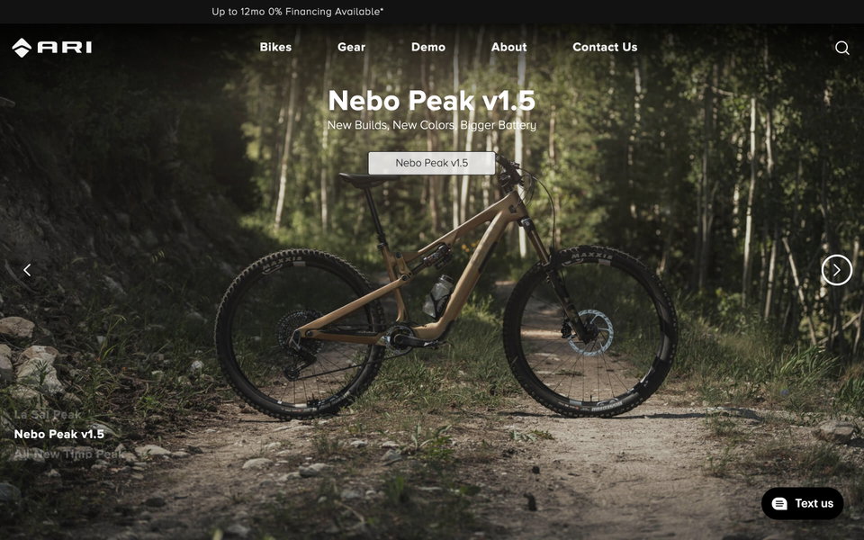 Ari Bikes website