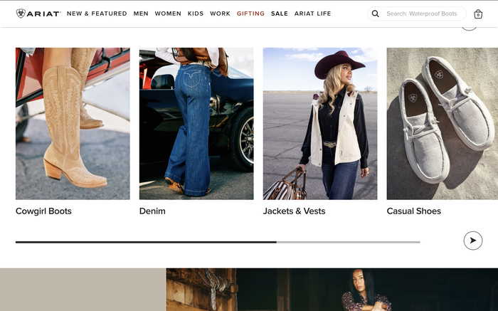 Ariat International screenshot