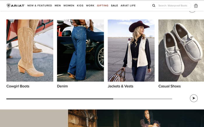 Ariat International screenshot