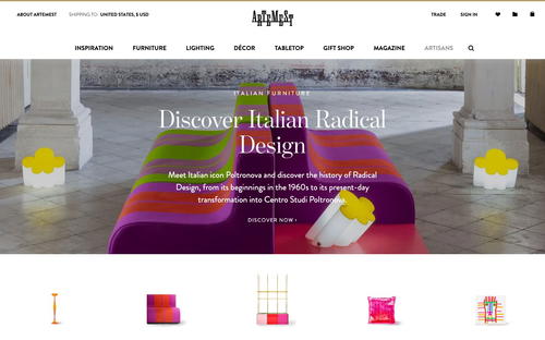 Artemest website screenshot