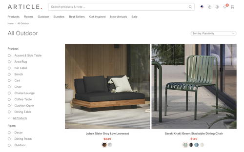 Article website screenshot