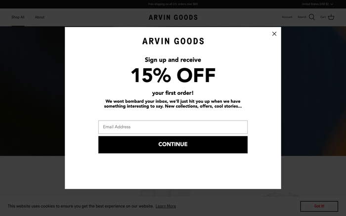 ARVIN GOODS screenshot