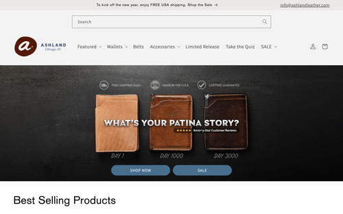 Ashland Leather website