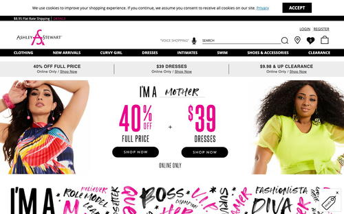 Ashley Stewart website screenshot